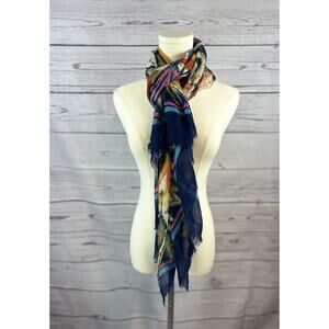 Lane Bryant Boho Abstract Scarf Multicolor Lightweight Wrap Shawl